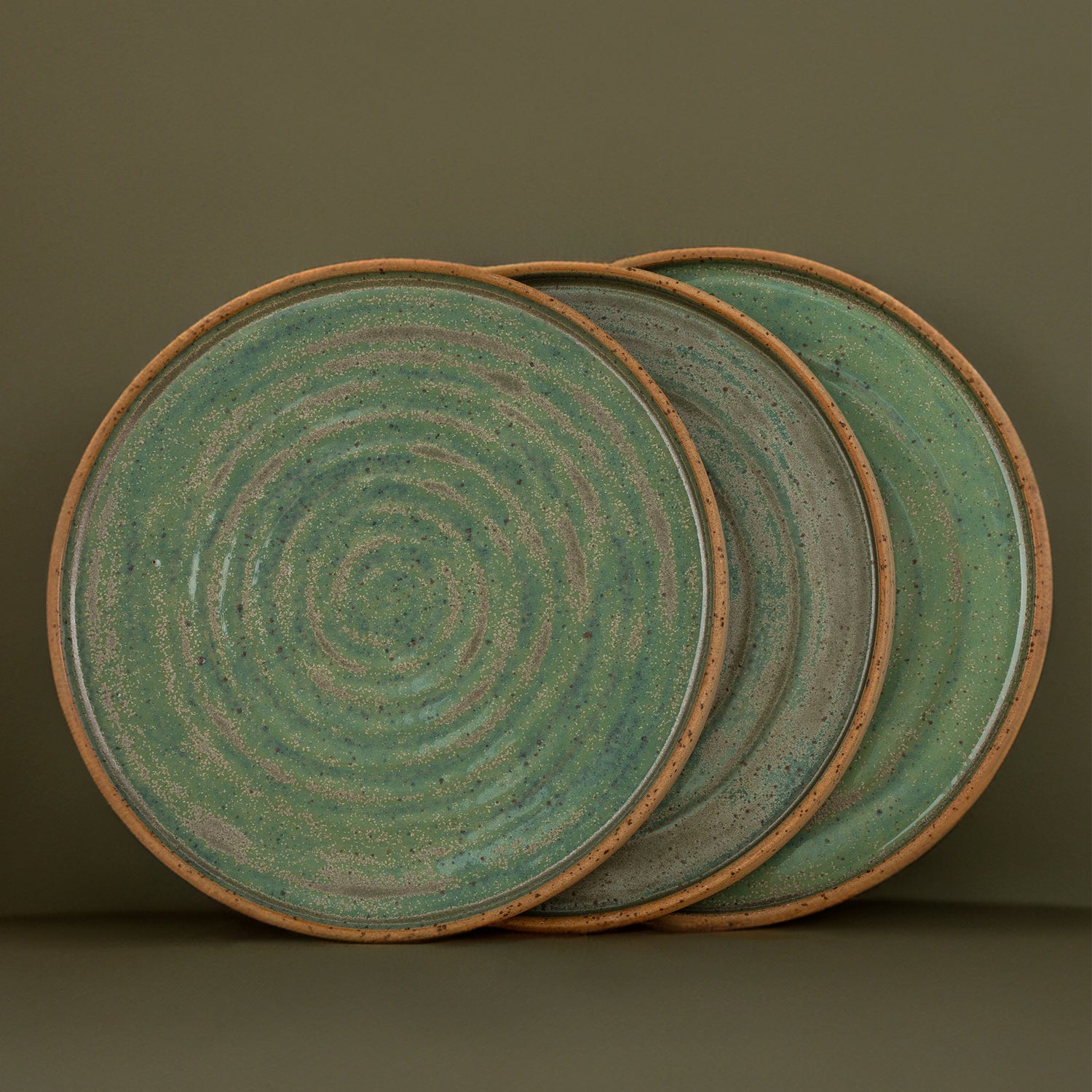 Autumn Handmade Green Ceramic Serving Plate